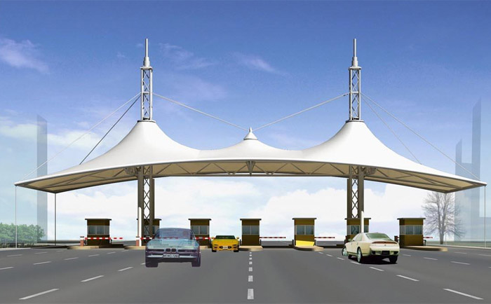 高速收費站張拉膜結構效果圖