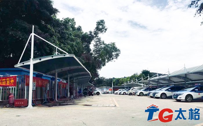 西麗花卉中心充電樁膜結構工程實景1