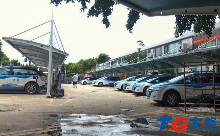 西麗花卉中心充電樁膜結構工程實景3