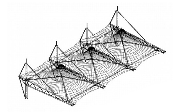 骨架支撐式膜結構看臺遮陽膜