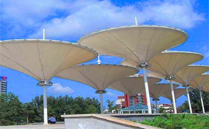 蘑菇云造型的景觀類張拉膜膜結構