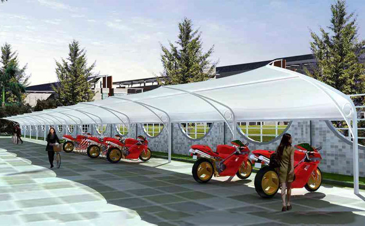 膜結構電動車棚