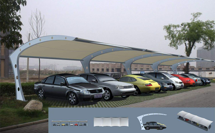 膜結構電動車棚