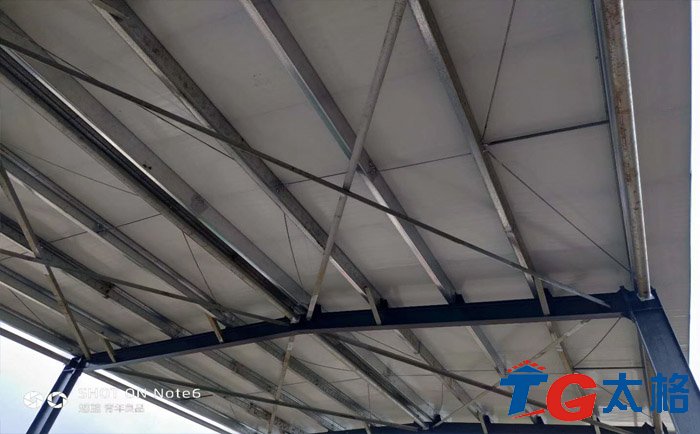 海口市污水處理巖棉板雨棚膜結構項目