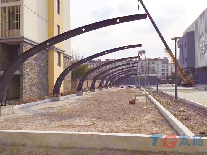 沭東花園停車棚膜結構多角度展示