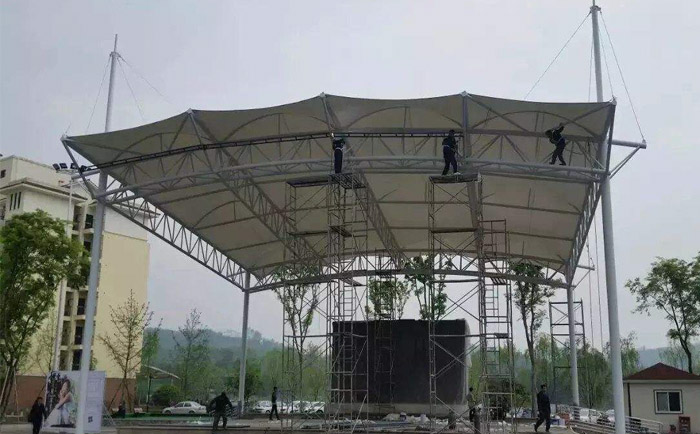 膜結(jié)構(gòu)工程驗(yàn)收現(xiàn)場