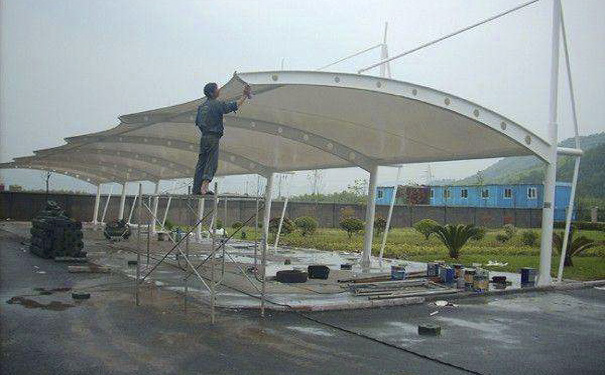 張拉膜膜結構工程施工現場