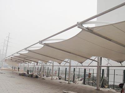 膜結構出入口 白色pvc膜材的膜結構出入口建筑