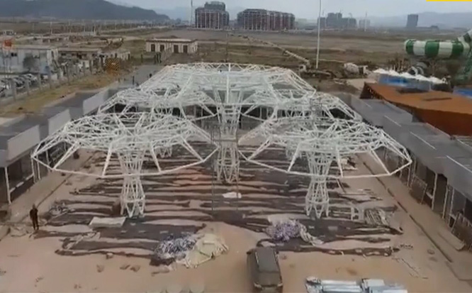 景觀膜結構安裝施工現場