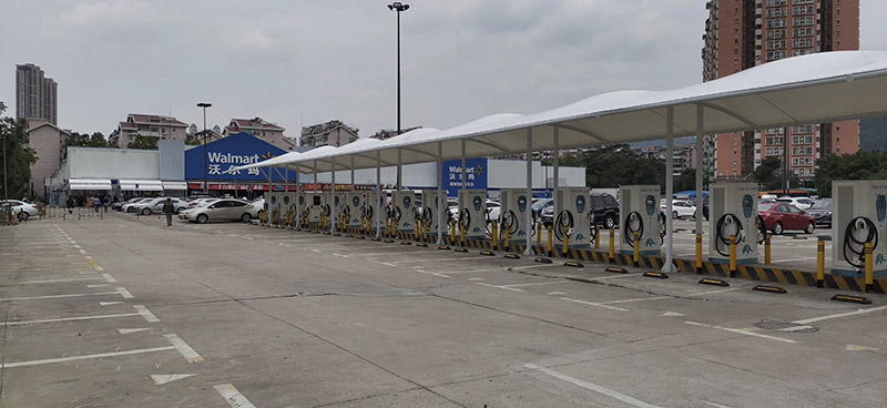 深圳福田沃爾瑪充電站膜結構雨棚